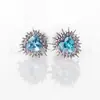Brincos de Liga de Titânio F136 Studs de Orelha em Formato de Ouriço do Mar com Zircônia Acessórios para Piercing Studs de Osso da Orelha Studs de Lábio Joias para Piercing