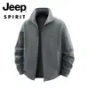 Chaqueta de Forro Polar Jeep spirit para Hombre Gruesa Sherpa Cálida Superior Cárdigan para Exteriores Chaqueta de Forro Polar