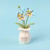 Planta de Fruta Abacate Pêssego em Vaso de Lã Crochê Plantas Verdes Artificiais Enfeites Temporada de Formatura Dia dos Professores Presente