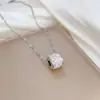 [Acero de titanio de cuerpo completo] cintura pequeña cadena de clavícula de celebridad de Internet femenina con diamantes completos estilo simple collar de oro real en horno accesorios