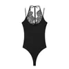 Comercio exterior transfronterizo ropa de mujer 2026 moda europea y americana ajustada con empalmes de encaje cuello halter mono para mujer L52554
