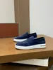 Suministro Directo de Fábrica de Mocasines de Cuero Genuino Estilo Old Money, Zapatos Casuales Slip-On de Gamuza para Hombre con Suela Gruesa al por Mayor