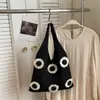 Bolso de Punto Floral Nuevo Transfronterizo, Estilo de Moda y Relajado, Bolso de Mano de Gran Capacidad, Bolso Tote Simple Versátil