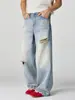 Ropa para Hombre Maple House / Nueva Colección Primavera: Estilo High Street Americano, Pierna Ancha, Jeans de Alta Calidad Rasgados de Corte A Holgados