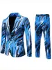 Traje Estampado para Hombre Transfronterizo Traje Fiesta Escenario Club Nocturno Vestido de Actuación Genial Traje Casual