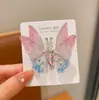 Grampo de Cabelo Borboleta com Strass, Presilha Móvel, Lindo Acessório de Cabelo Infantil de Luxo, Decoração de Pérolas
