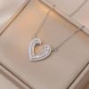 Colar feminino TikTok Net Red amor zircão micro embutido zircão nicho design clavícula cadeia jóias atacado