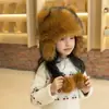 Sombrero de Orejas de Mapache Pequeño para Dropshipping Sombrero Lei Feng de Imitación de Piel de Mapache Sombrero Cálido de Invierno para Niñas y Niños