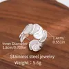 Anillos Abiertos de Acero Inoxidable Transfronterizos, Anillos Ajustables de Acero de Titanio que No se Desvanecen, Anillos Prensados en Aceite, Joyería de Mano al por Mayor