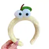 Faixa de Cabelo Fofa com Olhos Grandes Faixa de Cabelo Divertida com Rosto de Pelúcia para Lavar o Rosto Cartão de Cabelo de Frutas Limão Morango Acessórios de Cabelo para Apresentação Infantil Mulheres