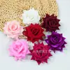 Flor de Rosa de Terciopelo de Tamaño Mediano para Hacer Pasadores para Ropa Tradicional China, Kit de Materiales para Caja de Flores, Rosa Artificial de Terciopelo