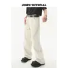 Nuevos Jeans Retro Lavados de Pierna Recta Sueltos de Otoño Pantalones de Pierna Ancha Largos Unisex Pantalones Largos de Nicho Modernos