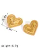 Pendientes de Acero Inoxidable Versátiles de Moda con Corazón de Lava de Oro de 18K Clavijas Irregulares en Forma de Corazón para Mujer