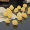 Pendente de Lótus de Vidro Imitando Jade, Miçangas Soltas com Centro de Flor de Lótus Oca, Pulseira Estilo Antigo DIY, Acessórios para Penteado, Brincos Venda por Atacado