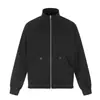 Chamarra sudadera retro americana negra 11KN para hombre y mujer, corte holgado, versátil, doble cremallera, con bolsillos, abrigo casual de moda