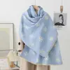 Bufanda Nueva Mujer Otoño e Invierno 2024 Nuevo Estilo Coreano Versátil Estudiante Cuadros Blanco y Negro Chal Bufanda Gruesa y Cálida