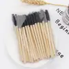 Herramientas para Extensiones de Pestañas Cepillo de Pestañas con Mango de Bambú de Color Espiral Cepillo para Cejas Brocha de Maquillaje Cepillo de Pestañas Desechable Venta al por Mayor
