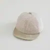Gorra de Béisbol Rayada Elegante Estilo Coreano para Bebé, Gorra de Malla Parcial con Protección Solar de Verano para Comercio Exterior, Sombrero Ligero y Transpirable para Bebé con Visera Suave
