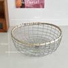 Cesta de almacenamiento de hierro para artículos de escritorio estilo pastoral, tejida a mano, cesta de frutas, cesta de almacenamiento, cesta para exhibir pan y bocadillos
