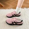 Zapatos Blancos con Cordones Bloques de Color Suela Gruesa Comercio Exterior Invierno 2025 Nuevo Talla Grande Versátiles Zapatos de Entrenamiento Moral Zapatillas Casuales Venta al por Mayor