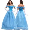 Disfraz de Cosplay de Cenicienta Vestido de Princesa Cenicienta Traje para Actuación Escénica de Cuento de Hadas Listo para Enviar