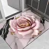 Tapete de Chão Absorvente Secagem Rápida para Banheiro com Florais em Relevo, Suave de Terra de Diatomáceas, Antiderrapante para Entrada do Banheiro