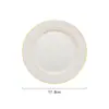 Plato Llano Occidental de Cerámica Doble Línea Dorada Dibujo Borde Dorado Plato Redondo Plato Creativo Plato para Bistec Plato para Pasta Plato para Desayuno