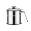 Pote de Filtro de Óleo de Aço Inoxidável 304 Pote de Filtro de Óleo com Borra Doméstico com Tela de Filtro Copo de Retorno de Óleo Ferramentas de Cozinha Suprimentos Tanque de Armazenamento de Óleo