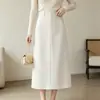Falda Recta para Mujer 2026 Verano Nuevo Estilo Delgada de Cintura Alta Adelgazante de Longitud Media Casual que se Ajusta a la Cadera