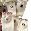 Calcetines de Estilo Primavera y Verano con Bordes Fruncidos, Puntos de Dibujos Animados, Lazo, Calcetines Largos con Patrones de Animales Lindos, Calcetines Zhuji al por Mayor