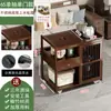 Mesa de Chá, Pequena Mesa de Chá Doméstica, Mesa de Café Removível, Gabinete de Chá Não de Madeira Maciça, Chaleira Multifuncional, Carrinho de Chá Integrado para Varanda