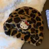 Bonito Sombrero de Lana Bordado de Gato con Estampado de Leopardo para Mujer, Sombrero de Punto Cálido para Otoño e Invierno que Hace que la Cara Parezca Más Pequeña, Adecuado para Circunferencia de Cabeza Grande