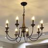 Candelabro retro americano sala de estar dormitorio comedor lámpara casa de campo francesa madera maciza lámpara de vela lámpara Guangdong Zhongshan