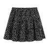Falda A-line Floral Negra para Mujer 2026 Verano Nuevo Estilo Adelgazante que Cubre la Cadera Versátil Cintura Alta Mini/Midi