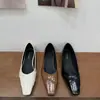 Zapatos planos de piel de oveja súper suaves estilo Chanel 2026 para mujer, mocasines de suela blanda, zapatos planos de piel sin cordones de punta cuadrada, versátiles