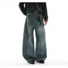 Calça Jeans Retrô Masculina Reta Solta Perna Larga Americana High Street Tendência Marca Rascally Cool Cleanfit Casual Calça Longa