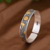 Pulsera de plata con pie de rey ciervo dorado, vintage, hecha a mano, con horquilla tallada de fénix, pulsera ancha de plata 999, regalo