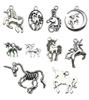 Venta Caliente Transfronteriza Aleación de Plata Antigua Accesorios de Unicornio Accesorios DIY Pulsera Llavero Colgante Colgante