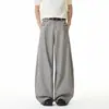 Pantalones de Rayas Estilo Old Money Americano para Hombre Primavera Otoño Retro Caída Casual Pierna de Tijera Sueltos Traje de Oficina Pantalones Largos