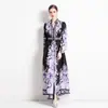 Diseño Europeo y Americano Transfronterizo Amazon Vestido Estampado Primavera Verano 2024 Comercio Exterior Elegante Cintura Cuello V Vestido Estampado