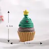 Navidad Nueva Navidad pequeños adornos Papá Noel vista micro accesorios de nieve Navidad pequeños adornos adornos de resina