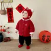Conjunto de Año Nuevo para Bebé, Chaqueta de Algodón Acolchada de Invierno y Pantalones Forrados de Felpa para Bebé, Pantalones Jogger Cálidos y Espesos para Niños Pequeños, Ropa Festiva de Año Nuevo