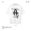Camiseta de Manga Curta com Estampa de Personagens Escuros Estilo Americano, Algodão Puro Pesado 250g, para Homens e Mulheres, Marca Tendência, Corte Solto, Atacado de Comércio Exterior Transfronteiriço