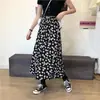 Falda Estampada de Margaritas Frescas, Ropa Exterior para Mujer de Cintura Alta con Efecto Adelgazante, Vestido Largo Versátil de Corte A para Verano