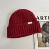 Chapéu de Lã Grossa Tricotado com Borda Enrolada 100% Lã para Homens e Mulheres no Outono e Inverno Novo Estilo Simples e Versátil Proteção para as Orelhas Esqui Chapéu para Frio