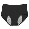 Pantaletas menstruales a prueba de fugas de cintura alta transpirables para mujer, de diseño transfronterizo, con protección ampliada en los laterales y en la parte delantera y trasera contra fugas.