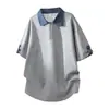 Nueva Camisa de Lino Negra Gris Blanca de Manga Corta para Verano, Corte Holgado, con Etiquetas de Marcas Nacionales de Primera y Segunda Categoría