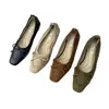 Sapatos de salto alto com uma vibe vintage estilo francês, corte baixo, sola macia, versáteis para o dia a dia, estilo fada com laço, sapatos de balanço tipo rolo de ovo para mulheres
