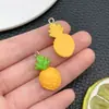 Acessórios de Pingente de Frutas Tridimensionais Simuladas de Resina DIY Criativos de Banana, Mangostão e Carambola Acessórios de Corrente de Celular DIY