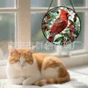 Pájaro Rojo de Navidad Colgante de Vidrio de Color Adorno de Vidrio Colgante para el Hogar Decoración de Ventana Atrapasoles para el Jardín